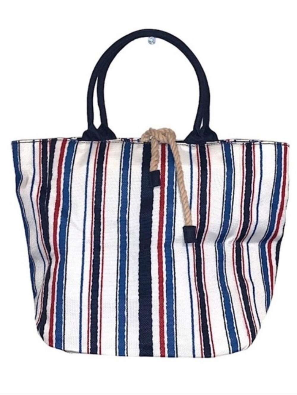 Estee Lauder Navy, White & Red Striped Tote